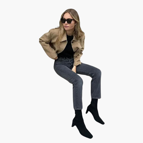 Women’s Button-Up Jacket with Long Sleeves