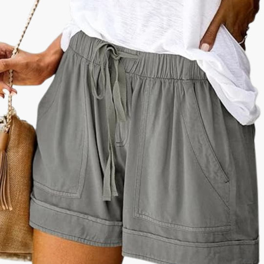 Women's Casual Summer Shorts with Elastic Waistband and Drawstring