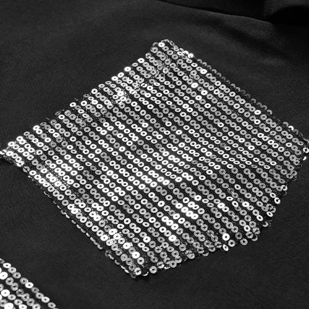 Women’s Long-Sleeve Blouse with V-Neck and Sequins