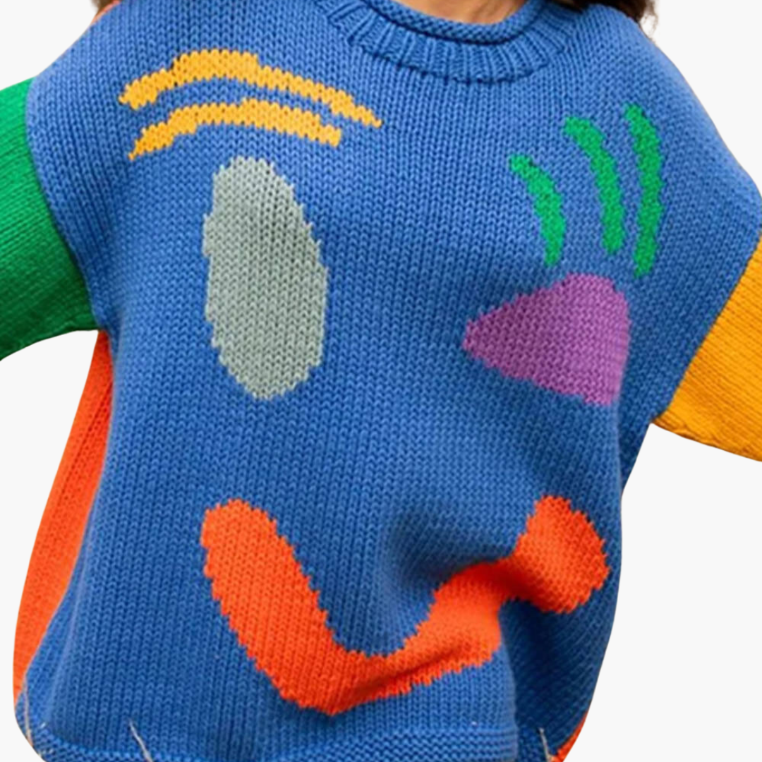 Women’s Jumper with Crew Neck and Cable Knit