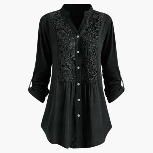 Women’s Blouse with Puff Sleeves and Shaped Fit