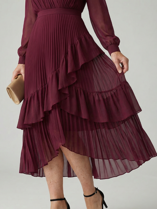Aris | Fluid Drape Midi Dress