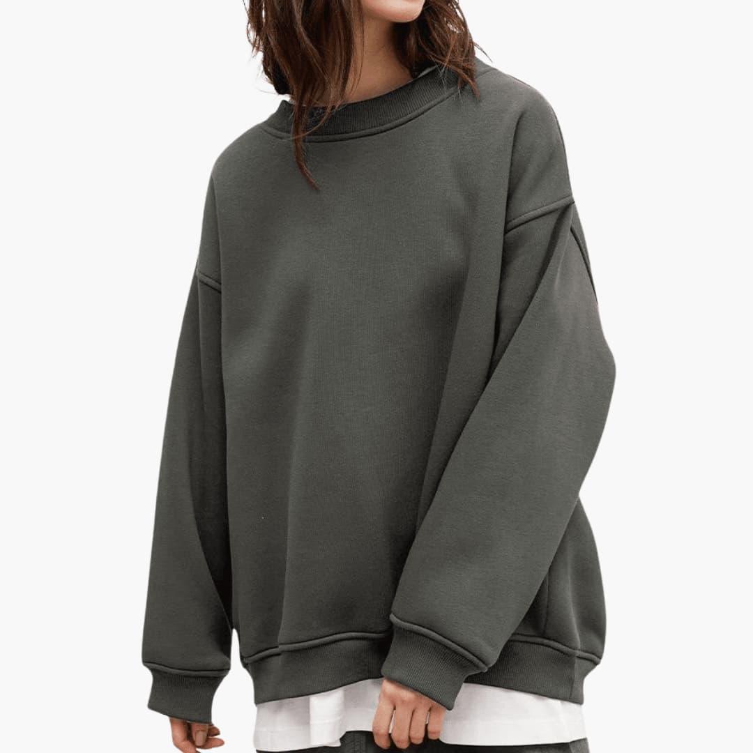 Women’s Sweatshirt with Crew Neck and Relaxed Fit