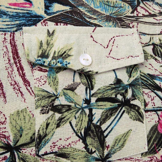 Women's Loose Fit Midi Dress with Floral Print and Button-Down Style