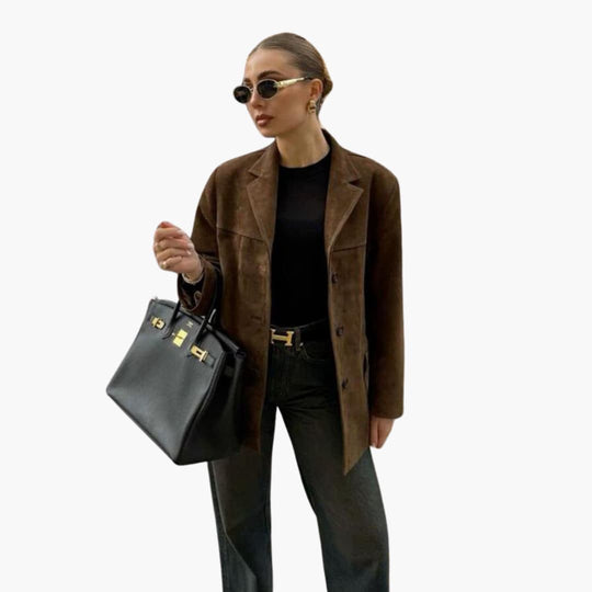 Buttoned Jacket for Women – Cropped, Stylish & Trendy Layer - Made by Jessica