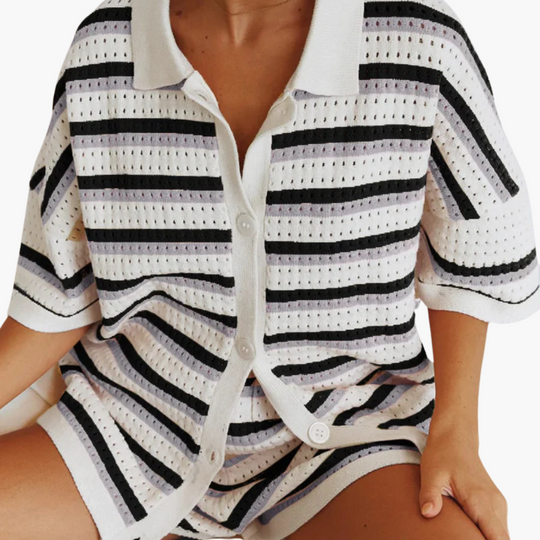 Women’s Two-Piece Summer Set with Crochet Detail