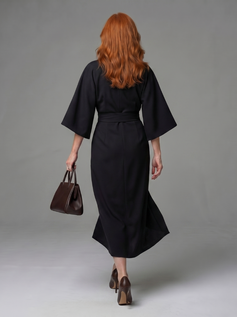 Beryl | Sculpted Waist Panel Midi Dress