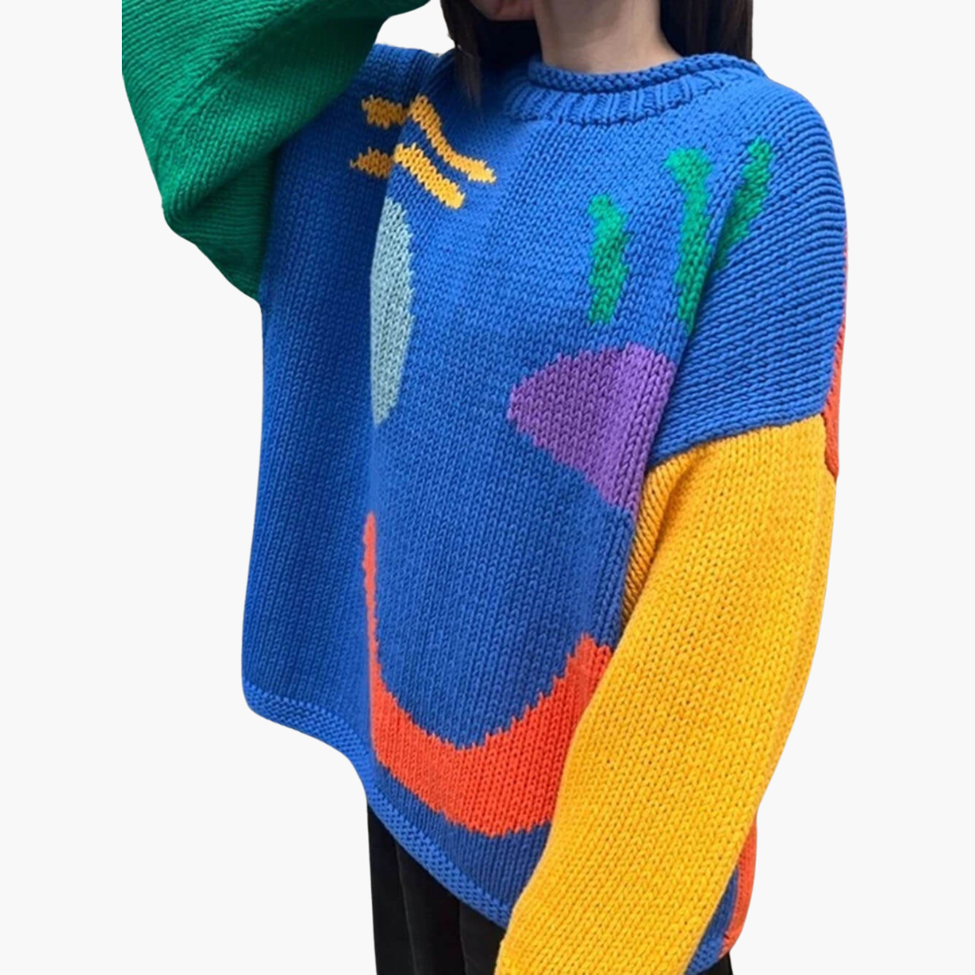 Women’s Jumper with Crew Neck and Cable Knit