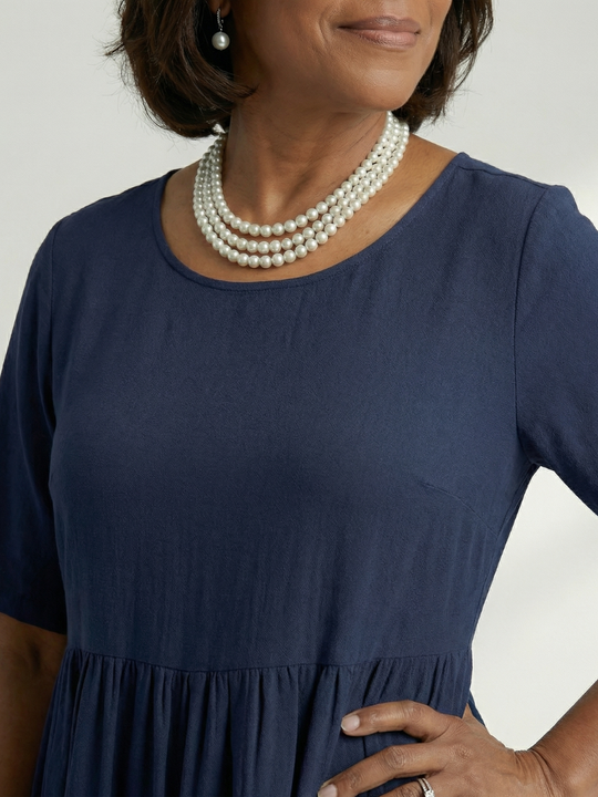 Ciren | Simple Gather Midi Dress