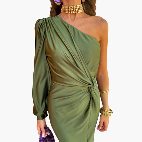Women’s Dress with Knot Detail and Puff Sleeves