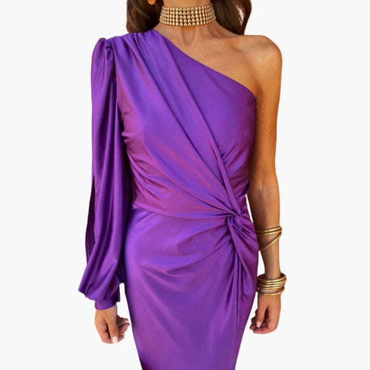 Women’s Dress with Knot Detail and Puff Sleeves