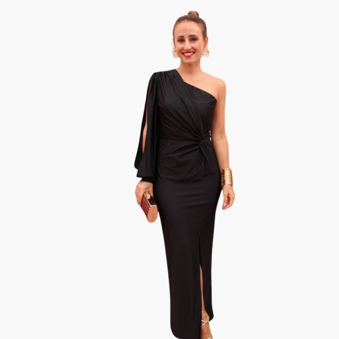 Women’s Dress with Knot Detail and Puff Sleeves