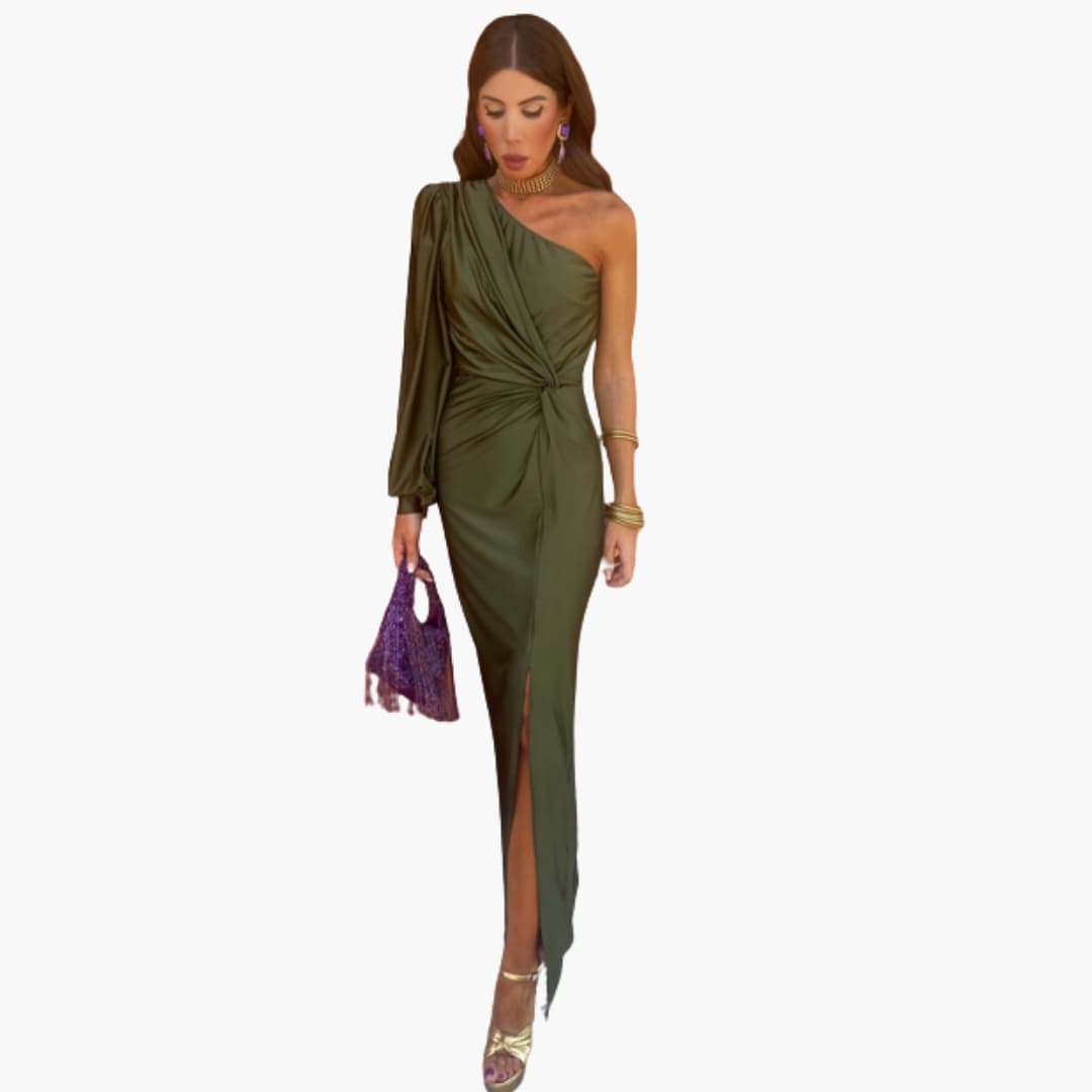 Women’s Dress with Knot Detail and Puff Sleeves
