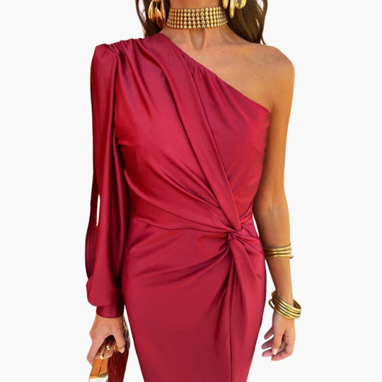 Women’s Dress with Knot Detail and Puff Sleeves