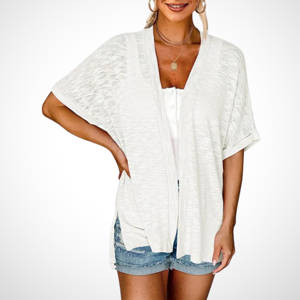 Women's Summer Sleeveless Top with Flowing Fit and V-Neck
