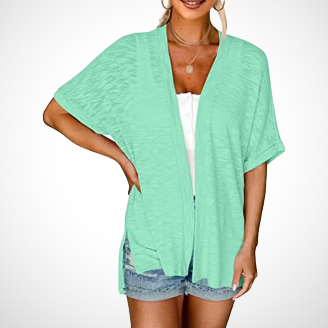 Women's Summer Sleeveless Top with Flowing Fit and V-Neck