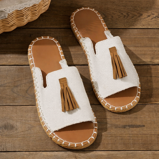 Women's Comfortable Flat Sandals with Cushioned Footbed and Slip-On Design