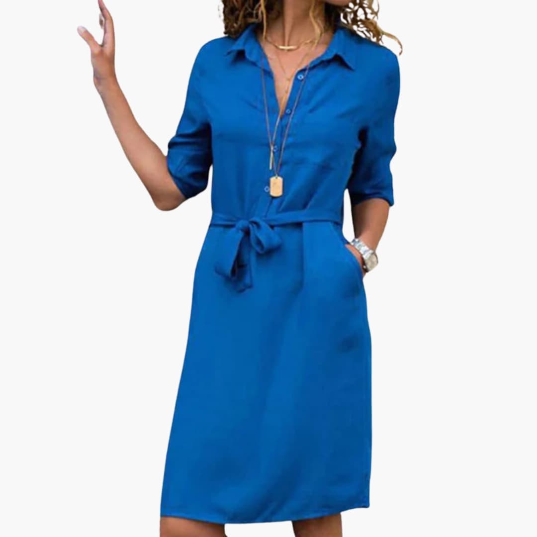 Women’s Shirt Dress with Belt and Pockets