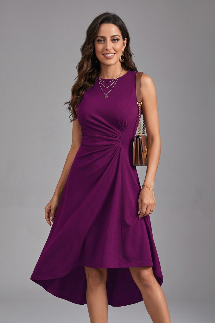 Cosima | Women's Midi Dress with Ruched Waist for Summer