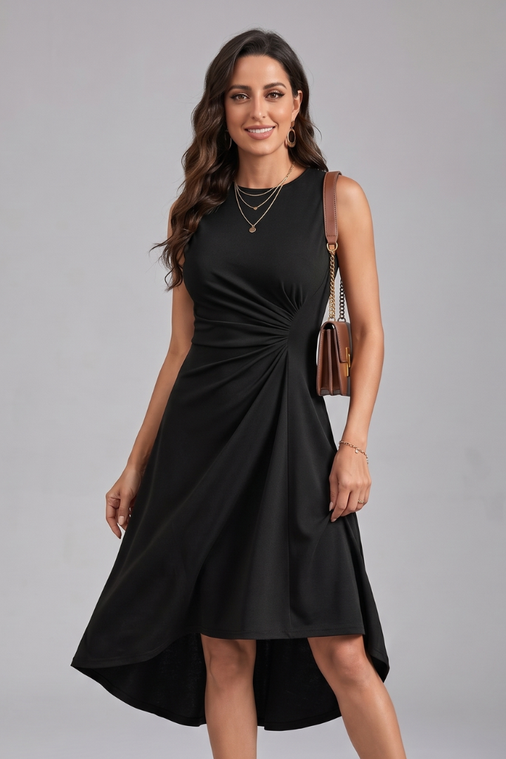 Cosima | Women's Midi Dress with Ruched Waist for Summer