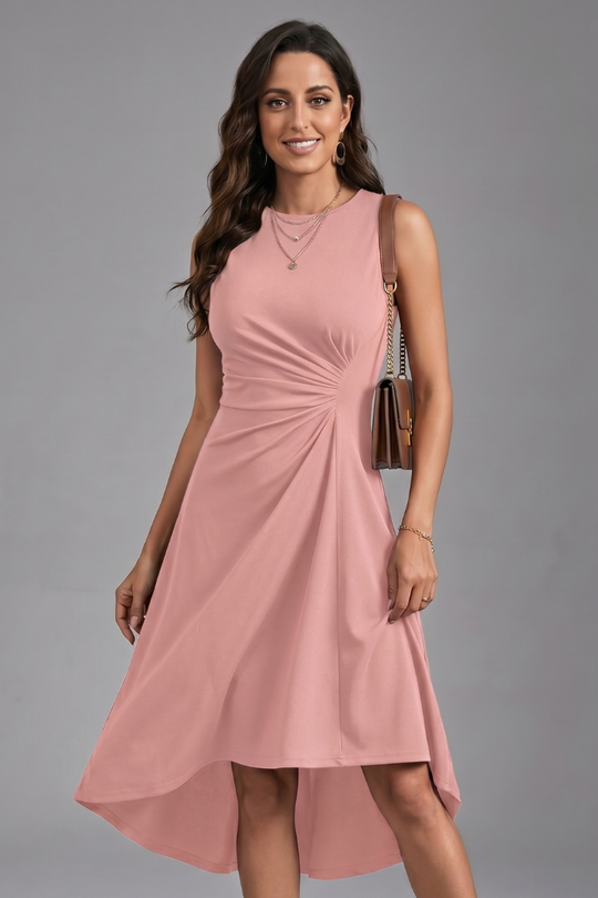 Cosima | Women's Midi Dress with Ruched Waist for Summer