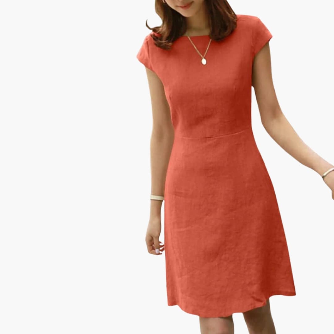 Women’s Dress with Cap Sleeves and V Back