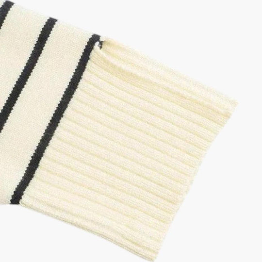 Women's Striped Jumper with Crew Neck and Long Sleeves