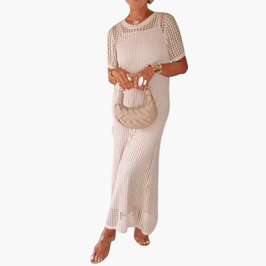 Women's Maxi Dress with Cut-Out Overlay and Inner Dress