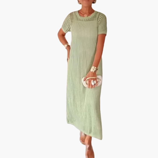 Women's Maxi Dress with Cut-Out Overlay and Inner Dress