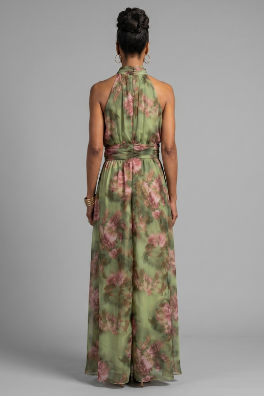 Mirelle | Gathered Halter Midi Dress
