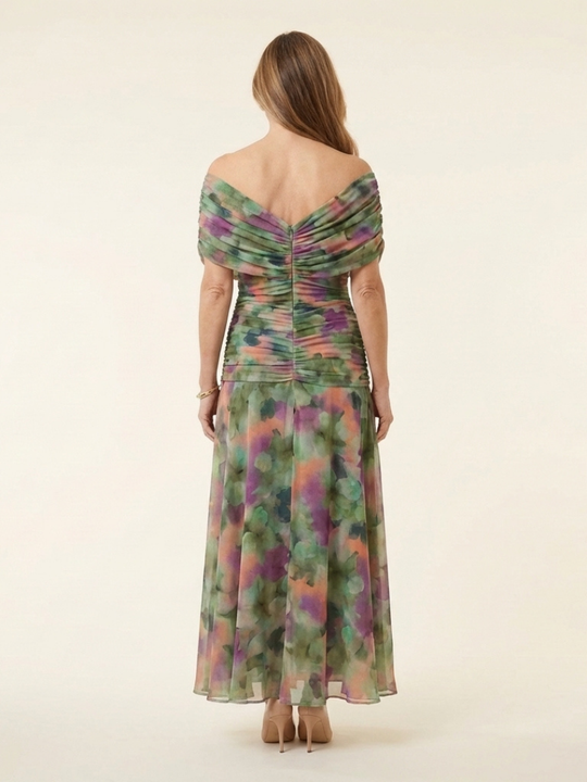 Maristelle | Off Shoulder Twist Front Midi Dress