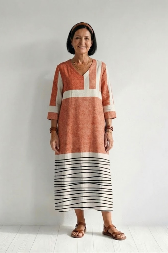 Remy | Easy Mixed Stripe Midi Dress