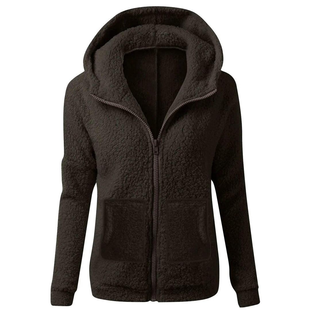 Women's Hoodie with Sherpa Lining and Zip Fastening