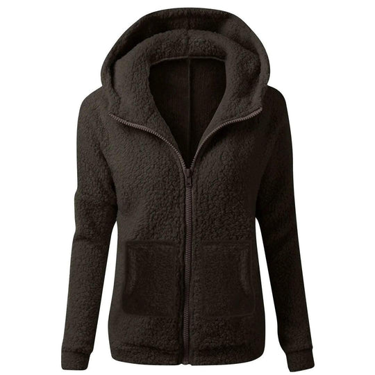 Women's Hoodie with Sherpa Lining and Zip Fastening