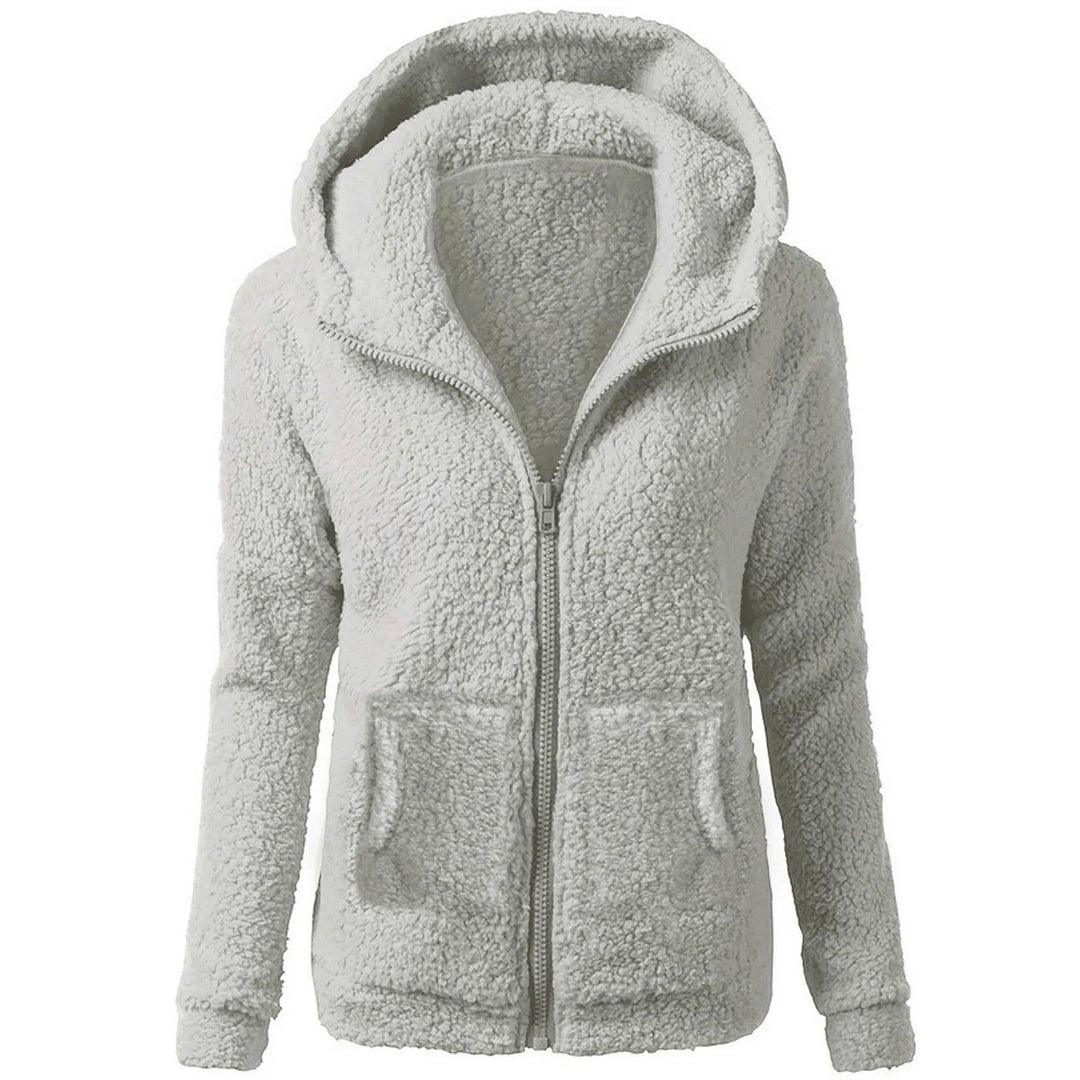 Women's Hoodie with Sherpa Lining and Zip Fastening