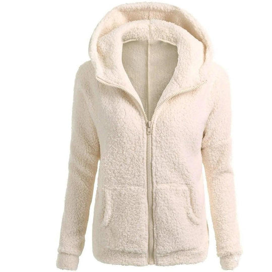 Women's Hoodie with Sherpa Lining and Zip Fastening