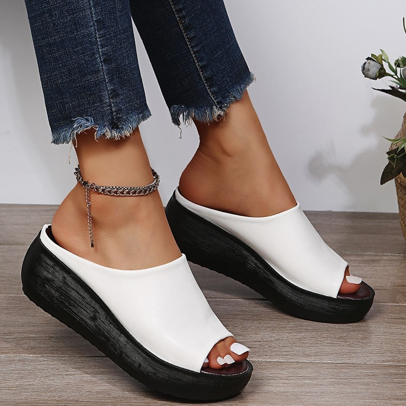Women's Cushioned Slide Sandals with Padded Footbed and Slip-On Design