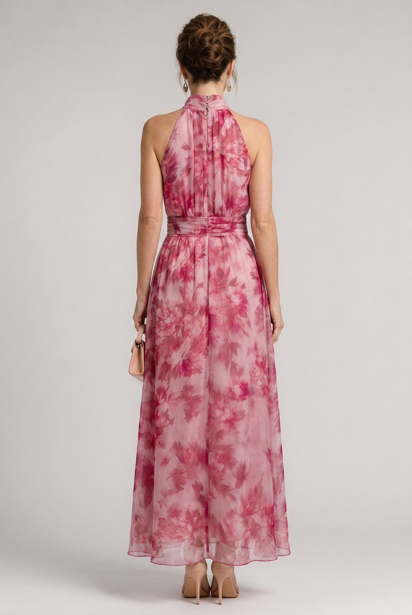 Sior | Floral Halter Neck Midi Dress