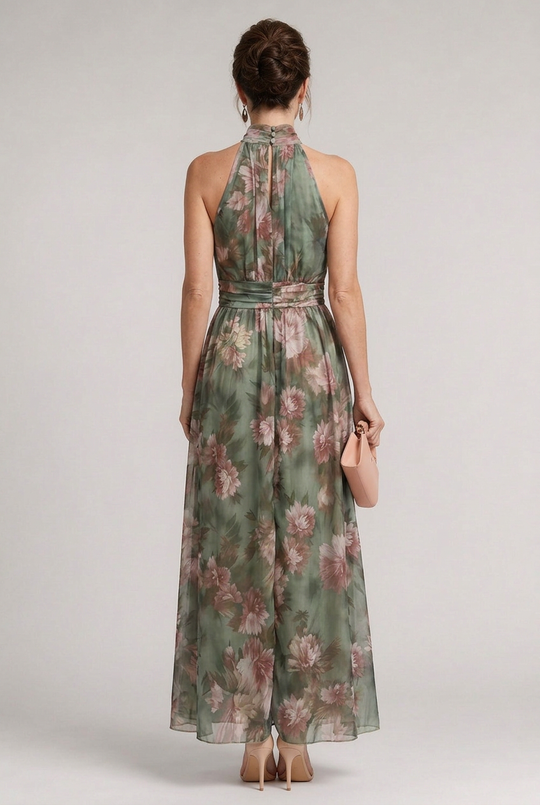 Sior | Floral Halter Neck Midi Dress