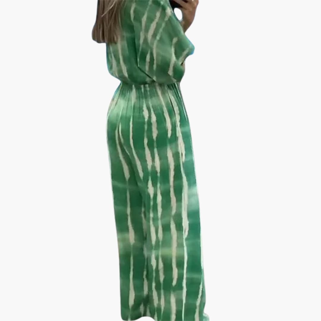 Women’s Jumpsuit with V‑Neck and Tie Waist