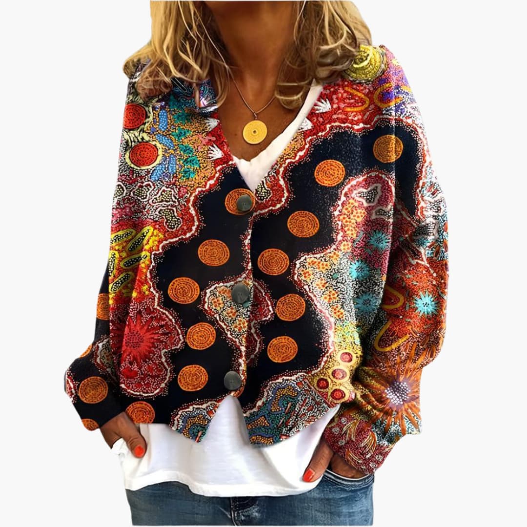 Boho Printed Sweater for Women - Cozy & Stylish Knitwear - Made by Jessica