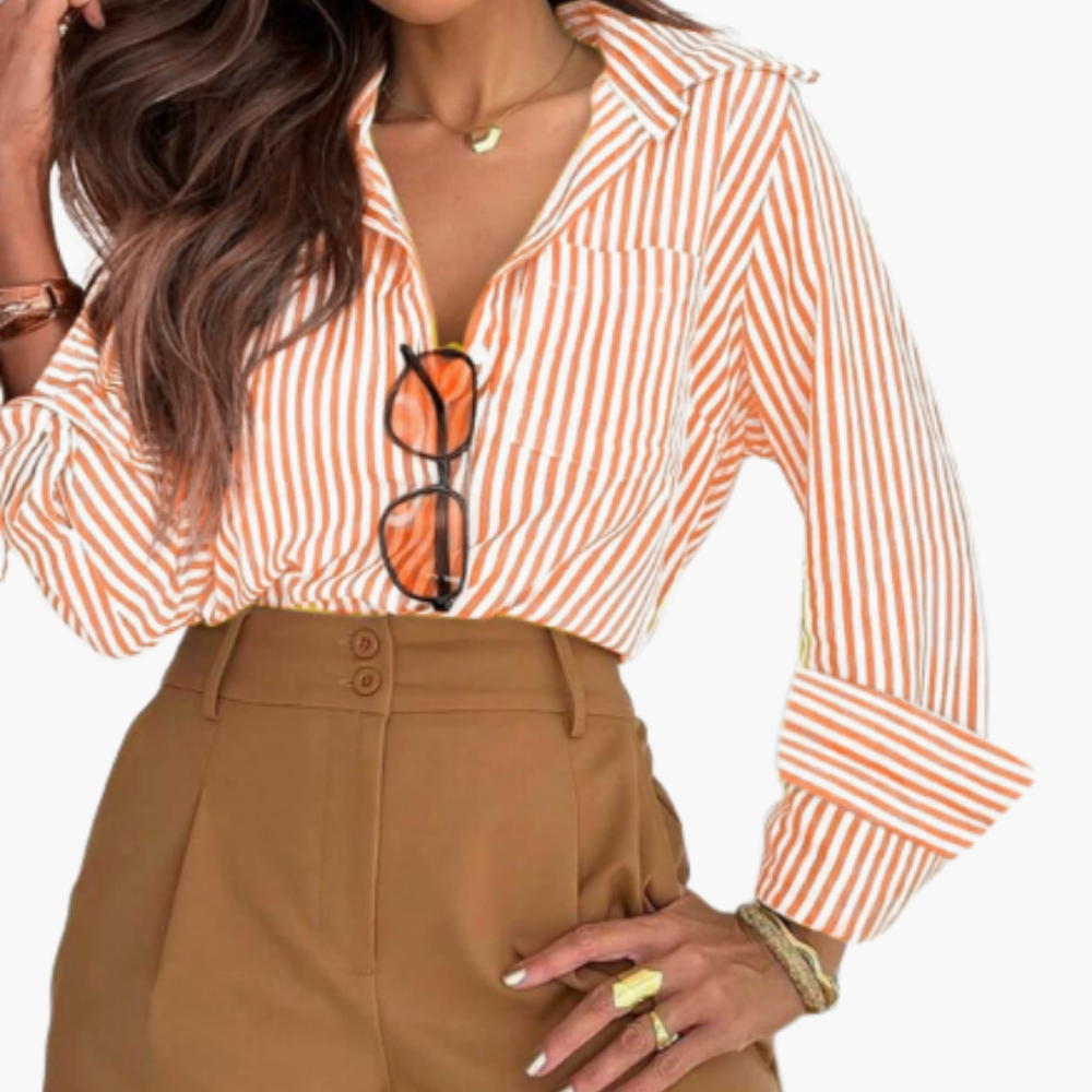 Women's Button-Up Shirt with Button-Down Front for Everyday Wear