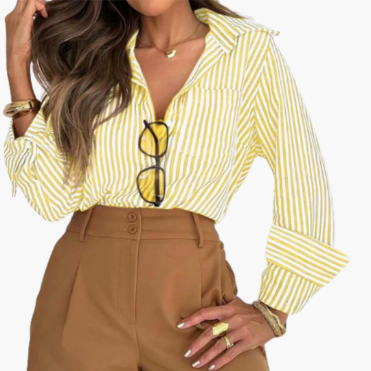 Women's Button-Up Shirt with Button-Down Front for Everyday Wear