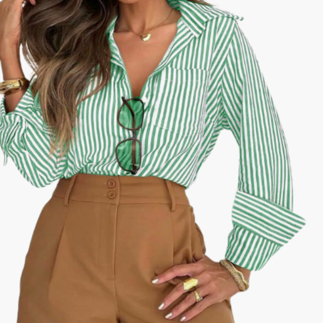 Women's Button-Up Shirt with Button-Down Front for Everyday Wear