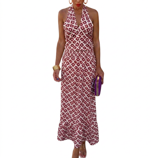 Women’s Dress with Asymmetric Neckline and Lightweight Material