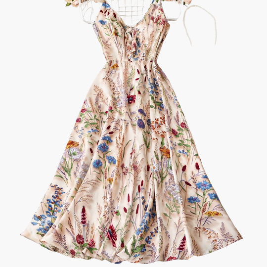 Women’s Floral Print Spaghetti Strap Midi Dress