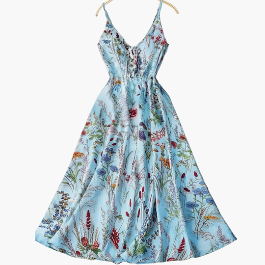Women’s Floral Print Spaghetti Strap Midi Dress