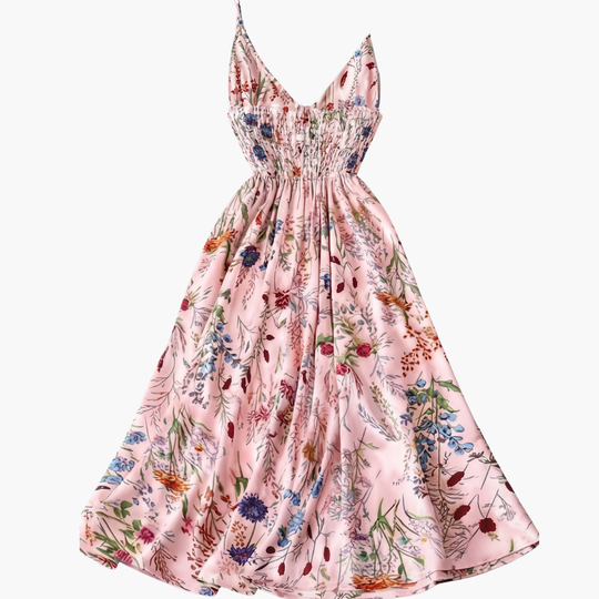 Women’s Floral Print Spaghetti Strap Midi Dress