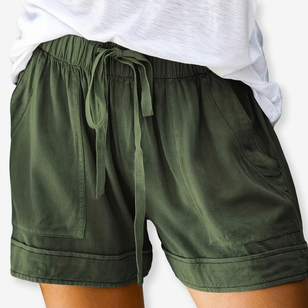 Women's Summer Shorts with Elastic Waistband and Adjustable Drawstring
