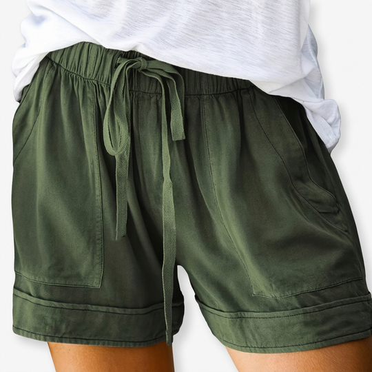 Women's Summer Shorts with Elastic Waistband and Adjustable Drawstring